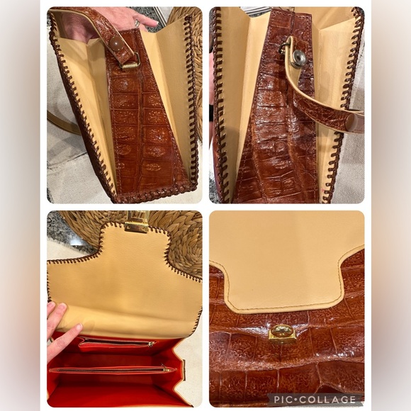 ✨VTG✨ 1950's Tourist Trade Alligator Purse Handbag w Taxidermy Baby Alligator - Picture 6 of 16